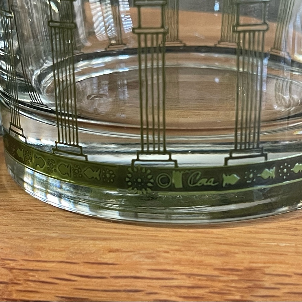 Mid Century Cera Golden Grapes Rocks Glasses Set, (c.1970s) (6) Barware - Picture 7 of 8
